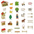 Hračka Bigjigs Toys Veľká drevená farma, 7879