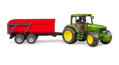 Bruder 2057 Traktor John Deere s vlekom, 2 hračky pre deti