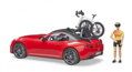 Hračka Bruder 3485 Kabriolet červený s bicyklom a cyklistom, 5
