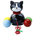 Vilac Drevená ťahacia čierna mačička Minou, 5582 hračky pre deti