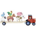 Vilac Drevený traktor so zvieratkami na nasadzovanie, 4242 hračky pre deti