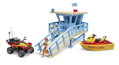 Bruder 62780 Veža pobrežnej hliadky so štvorkolkou, skútrom a plavčíkom, 2 hračky pre deti