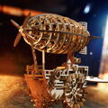 Hračka RoboTime Drevené 3D mechanické puzzle Fantastická vzducholoď 229 ks, 1