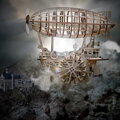 Hračka RoboTime Drevené 3D mechanické puzzle Fantastická vzducholoď 229 ks, 2