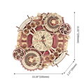 Hračka RoboTime Drevené 3D mechanické puzzle Hodiny s kalendárom 168 ks, 5