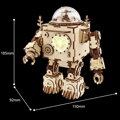 Hračka RoboTime Drevené 3D mechanické puzzle Hracia skrinka Robot Orfeus 221 ks, 2