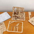 Hračka RoboTime Drevené 3D mechanické puzzle Guľôčková dráha Prepadlisko 233 ks, 3