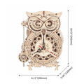 Hračka RoboTime Drevené 3D mechanické puzzle Sovie hodiny 161 ks, 3