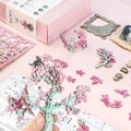 Hračka RoboTime Drevené 3D mechanické puzzle Hracia skrinka Rozkvitnutá čerešňa 148 ks, 4