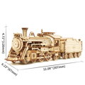 RoboTime Drevené 3D puzzle Parná lokomotíva 308 ks, 4, hračky pre deti