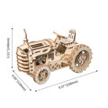 RoboTime Drevené 3D mechanické puzzle Traktor 135 ks, 3, hračky pre deti