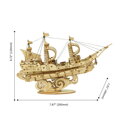 Hračka RoboTime Drevené 3D puzzle Vojenská plachetnica 118 ks, 3