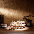 Hračka RoboTime Drevené 3D mechanické puzzle Parná lokomotíva 349 ks, 4