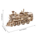 Hračka RoboTime Drevené 3D mechanické puzzle Parná lokomotíva 349 ks, 5