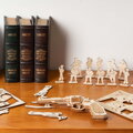 Hračka RoboTime Drevené 3D mechanické puzzle Revolver Corsac 102 ks, 2