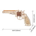 Hračka RoboTime Drevené 3D mechanické puzzle Revolver Corsac 102 ks, 7