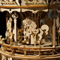 Hračka RoboTime Drevené 3D mechanické puzzle Romantický kolotoč 384 ks, 3