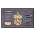 Hračka RoboTime Drevené 3D mechanické puzzle Romantický kolotoč 384 ks, 5