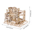Hračka RoboTime Drevené 3D mechanické puzzle Guľôčková dráha Kaskáda 219 ks, 4