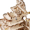 RoboTime Drevené 3D mechanické puzzle Guľôčkové dráhy Veža, 4 hračky pre deti