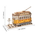 Hračka RoboTime Drevené 3D puzzle Historická električka 145 ks, 4