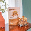 RoboTime Drevené 3D puzzle Historický koč 92 ks, 4, hračky pre deti