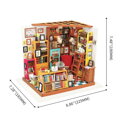 RoboTime Drevené 3D puzzle Miniatúra Knižnica, 5 hračky pre deti