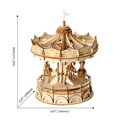 Hračka RoboTime Drevené 3D puzzle Veselý kolotoč 178 ks, 3