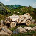 RoboTime Drevené 3D puzzle Vojenský jeep, 2 hračky pre deti