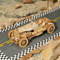RoboTime Drevené 3D puzzle Závodné auto, 3 hračky pre deti