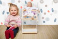 Small Foot Multifunkčná stolička pre bábiky Little Button, 6 hračky pre deti