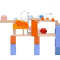 Wonderworld Drevená guľôčková dráha TRIX - Šprintujúce guličky, 4 hračky pre deti