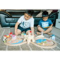 Hračka Bigjigs Rail Drevená vláčikodráha Upratovanie pobrežia 70 dielov, 6
