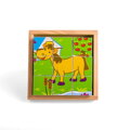 Hračka Bigjigs Toys Drevené obrázkové kocky kubusy - Zvieratká 9 kociek, 4