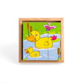 Hračka Bigjigs Toys Drevené obrázkové kocky kubusy - Zvieratká 9 kociek, 5