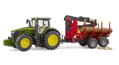 Hračka Bruder 3154 Traktor John Deere 7R 350 so zadným prívesom a 4 kladami, 3