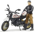 Bruder 63051 BWORLD Motocykel Scrambler Ducati Cafe Racer s jazdcom, 2, hračky pre deti