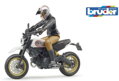 Bruder 63051 BWORLD Motocykel Scrambler Ducati Cafe Racer s jazdcom, 4, hračky pre deti