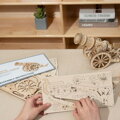 Hračka RoboTime Drevené 3D puzzle mechanické Obliehací kanón, 9