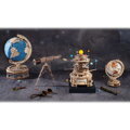 Hračka RoboTime Drevené 3D puzzle mechanické Svietiaci glóbus, 9