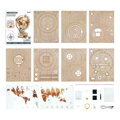 Hračka RoboTime Drevené 3D puzzle mechanické Svietiaci glóbus, 11