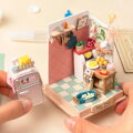 Hračka RoboTime Drevené 3D puzzle Miniatúra Kuchyňa chutí života, 2