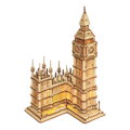 RoboTime Drevené 3D puzzle svietiace Hodinová veža Big Ben, 1, hračky pre deti