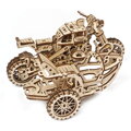 Ugears 3D mechanické puzzle - UGR-10 Motorka Scrambler s vozíkom 380 ks, 1, hračky