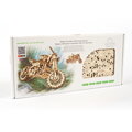 Ugears 3D mechanické puzzle - UGR-10 Motorka Scrambler s vozíkom 380 ks, 20, hračky