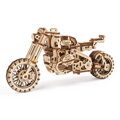 Ugears 3D mechanické puzzle - UGR-10 Motorka Scrambler s vozíkom 380 ks, 7, hračky
