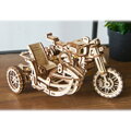 Ugears 3D mechanické puzzle - UGR-10 Motorka Scrambler s vozíkom 380 ks, 17, hračky