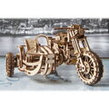 Ugears 3D mechanické puzzle - UGR-10 Motorka Scrambler s vozíkom 380 ks, 18, hračky