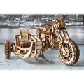 Hračka Ugears 3D mechanické puzzle - UGR-10 Motorka Scrambler s vozíkom 380 ks, 18