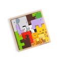 Hračka Bigjigs Toys Drevené puzzle bloky so zvieratkami safari, 2